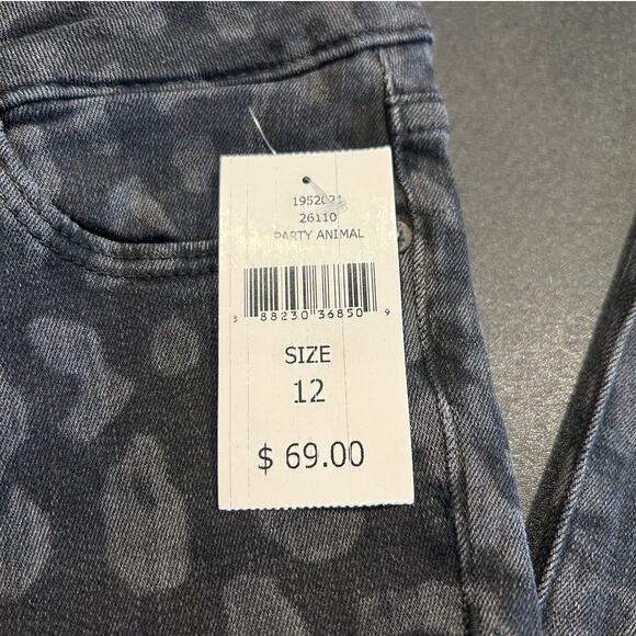 NWT DL1961 Party Animal Cheetah Print Chloe Skinny Jeans, Girls Size 12 - Picture 7 of 7